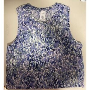 Athleta Womens Purple Blue Abstract Print Activewear Tank Top Small S